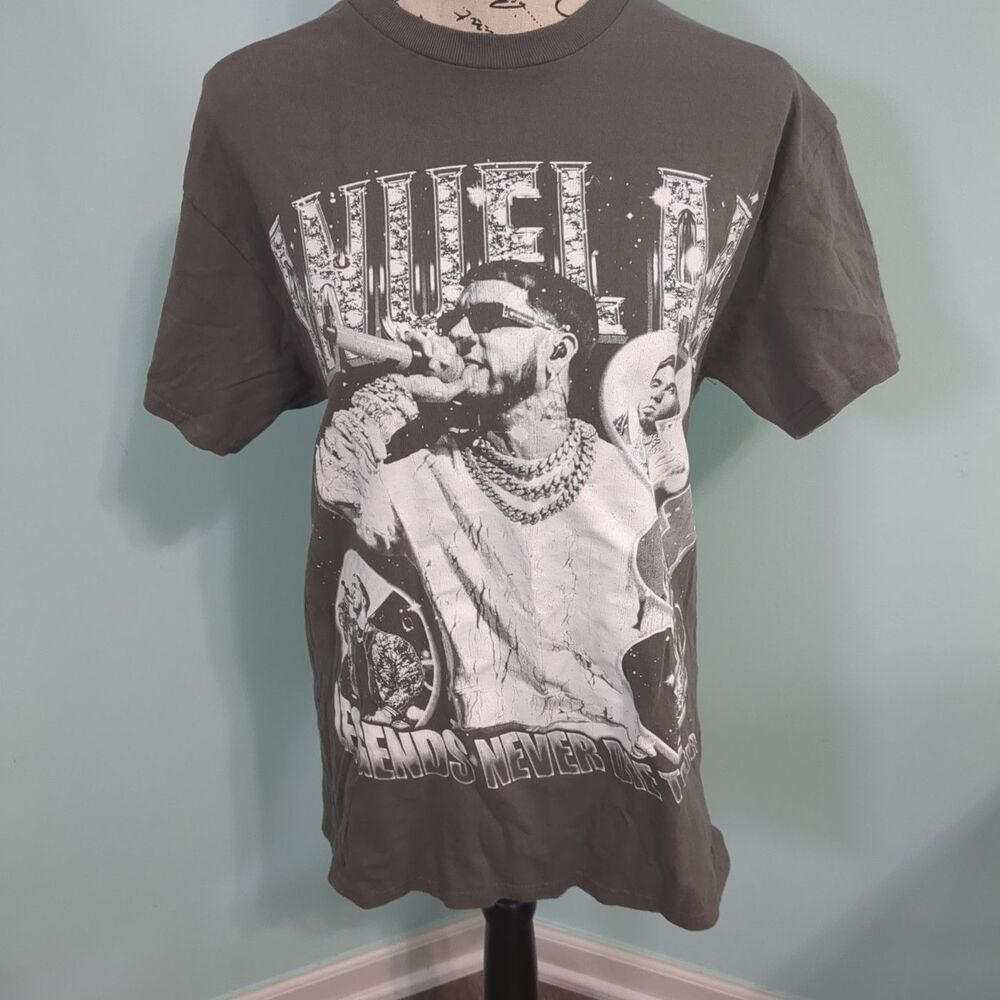 Anuel AA Tee tour Shirt mens Vintage Style Big Print Streetwear medium